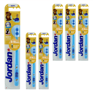 Jordan Buddy 兒童牙刷，5-10 歲適用，款式隨機，6支, 1組