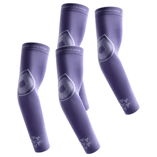 PORA BELLA 男女款運動防曬冰絲涼感高彈吸濕速乾袖套 UVS014, 2組, 紫色