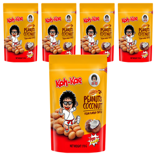 Koh-Kae 大哥 椰漿味花生豆 外層酥脆 每顆花生都飽滿香脆, 170g, 5包