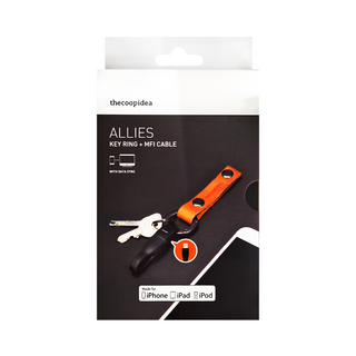 thecoopidea Allies 鑰匙圈 MFI 數據線，天然真皮，短小便攜, 棕色, 1個