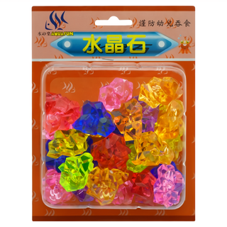 AQUAFUN 水之樂 水晶石, 魚缸裝飾品, 多角度折射, 繽紛美麗, 1盒, 每顆長約 3cm