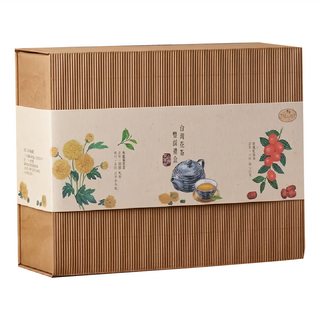 Magnet 曼寧 台灣花茶豐綵禮盒 2種口味附提袋 (烏龍菊花茶/紅棗茶)台灣伴手禮, 茶包 20包, 1盒