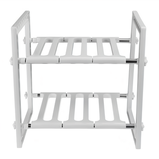 索樂生活 不鏽鋼廚房水槽伸縮架, 雙層伸縮設計, 一人輕鬆安裝, 38~65 x 26 x 38cm, 1個