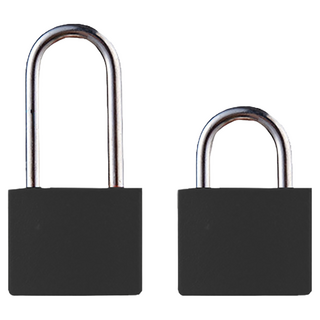 WIDE VIEW 行李箱黃銅鑰匙小掛鎖長短組合 CS20 黑色 2入組, 堅固耐用, 輕便易攜, 1組