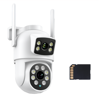 DTAudio 聆翔 雙鏡頭WiFi攝影機 600萬像素 旋轉鏡頭 含128GB記憶卡, 1組, IPC-A02B1