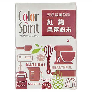 Color Spirit 天然色粉 紅麴 色素粉末 Set 6包, 24g, 1盒