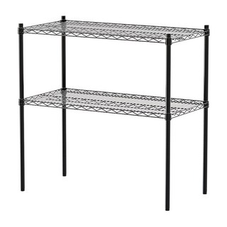 dayneeds 日需百備 荷重型 烤漆二層架 鐵力士架 收納層架 鐵架 90 x 45 x 90cm, 黑色, 1個