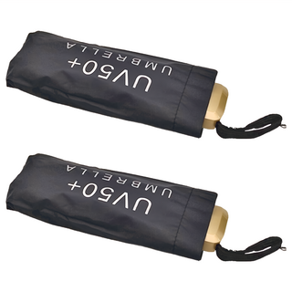 Y754 2支套裝 黑膠防曬 超大傘面 口袋摺疊傘, 經典黑