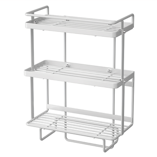 費歐家 三層馬桶水箱上方置物架,白色,浴室收納好幫手,免釘安裝, 1個