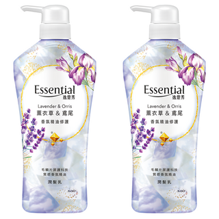 Essential 逸萱秀 香氛精油修護潤髮乳 薰衣草+鳶尾 毛鱗片屏護科技, 700ml, 2瓶