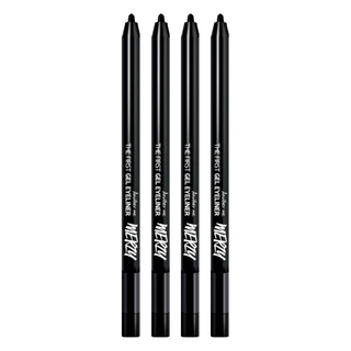 MERZY 防水眼線膠筆 黑髮適用 滑順凝膠質地 快速乾燥 減少眼周暈染 內建削筆器, G1.BLACK MOON, 4支