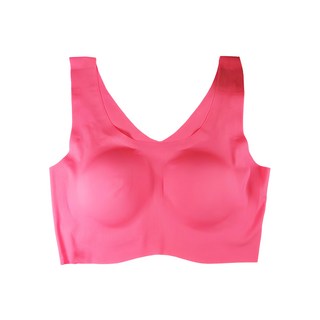 SOFT LIGHT 絕色無痕創新隱形貼合內衣, 水滴弧形罩杯集中托高, 一體成型設計, 65%尼龍+35%彈性纖維, 桃紅, XL