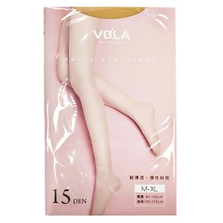 VOLA 維菈 彈性絲襪 15 DEN 輕薄透膚 褲型設計 指尖加強, M~XL(臀圍85~105cm 身高150~175cm), 膚色