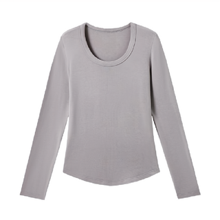 U領王牌羊毛原絨衣 4.5%羊毛, L, 迷灰紫