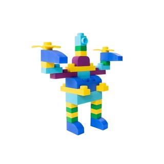 UNiPLAY 抗菌軟積木 PLUS系列 原色系 42片 色彩繽紛 輕巧柔軟材質 特殊材質設計, 多色, 1盒