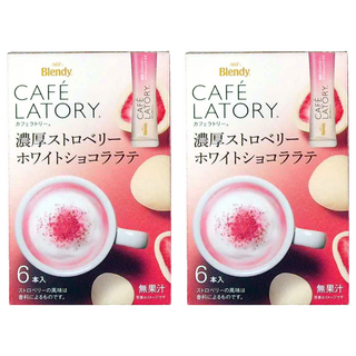 AGF Blendy LATORY 濃厚草莓白巧克力拿鐵 Set, 9.4g, 6條, 2盒