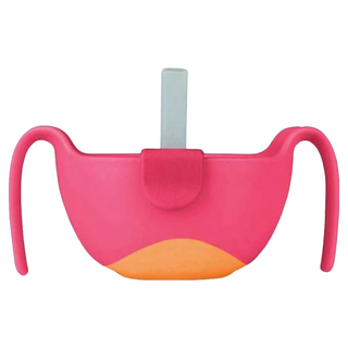 b.box 專利吸管三用碗 澳洲設計 適用六個月以上, 草莓粉, 1組