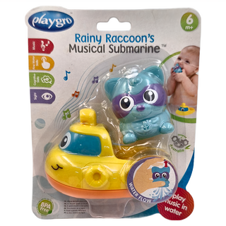 playgro 培高 幼兒戲水玩具 音樂潛水艇, 探索浣熊號 多色, 1個