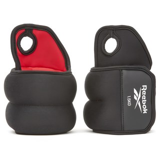 Reebok Wrist Weights 手腕負重環 舒適透氣 穩固支撐, 34 x 15.5 x 2.5cm, 黑色, 1.5kg