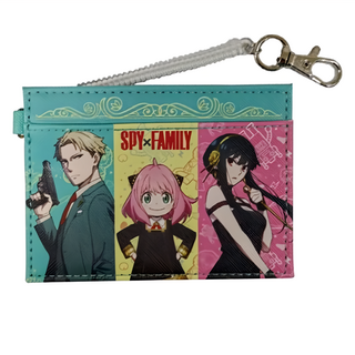 間諜家家酒 皮質多功能票卡夾, 11 x 8 x 0.8cm, 綠色
