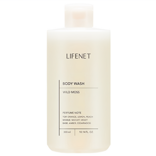 LIFENET 香氛沐浴露 Wild Moss, 如漫步雨林中的清新草本香氣, 弱酸性配方, 含杏仁萃取物, 300ml, 1瓶