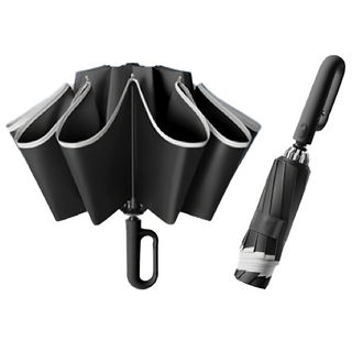 20骨扣環自動傘 反向設計, 黑色