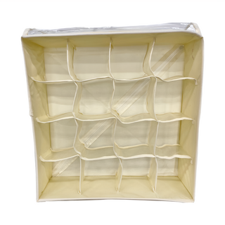 掀蓋16格收納盒 牛津布PP板網紗材質, 純色系, 1個, 33 x 32.5 x 12cm