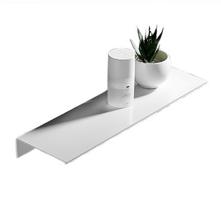 太空鋁免打孔L型置物架 簡約款, 耐腐蝕浴室/衛生間置物架, 50cm, 白色, 1個