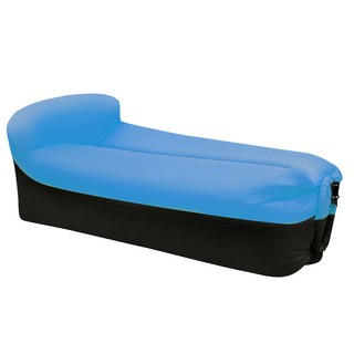 戶外充氣沙發 枕頭款, 天藍拼黑