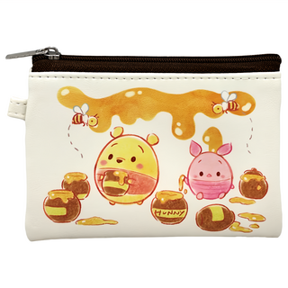 Winnie the Pooh 小熊維尼 Ufufy皮革手繪零錢包 CA661C-3, 維尼小豬, 12 x 9cm, 1個