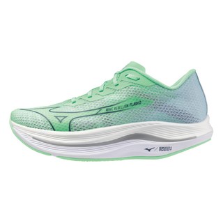 Mizuno 美津濃 REBBELLION FLASH 輕量透氣回彈男女慢跑運動鞋 J1GC243581, 26cm, 綠色