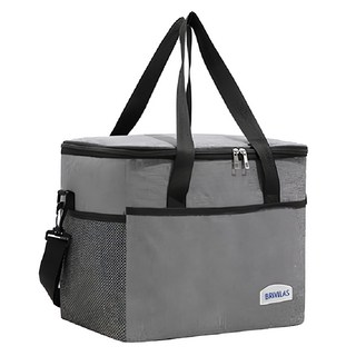 AXIS 艾克思 肩揹手提兩用加厚保冷保溫袋 灰色, 中(20.5 x 24 x 16cm), 1個