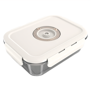 拍平方 食品真空玻璃保鮮盒 BM025 1040ML 19.7x14.7x6cm 可微波加熱, 1個