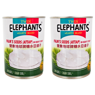 TWIN ELEPHANTS 雙象地球牌 糖水亞達子 泰國製造, 620g, 2罐