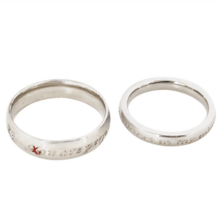 馥瑰馨盛 男女圈著愛情耀鑽戒指 Set 2個 台灣製 鋼合金, 女戒圍10號 + 男戒圍14號