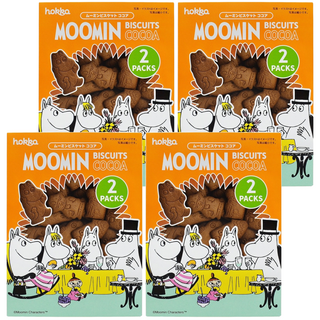 hokka 北陸製菓 嚕嚕米造型餅乾 可可亞, 72g, 4包