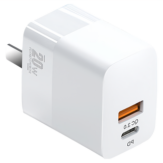 ANTIAN 20W 折疊雙孔PD快充充電器，QC3.0, 白色, 1個