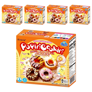 Kracie 葵緹亞 知育菓子 創意DIY 甜甜圈小達人 Set, 甜甜圈食玩 (1盒), 5盒