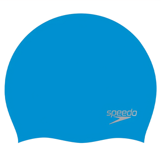 Speedo成人矽膠泳帽 Plain Moulded, 海洋藍, 1個, ONE SIZE