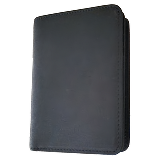 真皮全頭層牛皮2折皮夾 中夾 男女適用 平紋 11卡片位 2零錢格位 1透明卡位, 9.2 x 2.8 x 12.7cm, 黑色