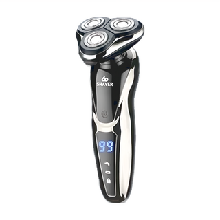 6D SHAVER USB充電三合一電動刮鬍刀 配備多刀頭 LED電量顯示 雙環刀網, 1個, 1入