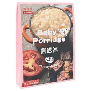 Nnutrinini 脆妮妮 寶寶粥 活力滿分番茄牛, 無糖無鹽無味精, 寶寶副食品, 常溫保存, 7個月以上寶寶適用, 300g, 3盒