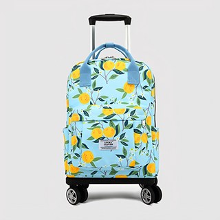 Well Life 悅生活 GoTrip微旅行 花漾清新拉桿行李袋 18吋 防潑水牛津布 肩帶可調節, 檸檬