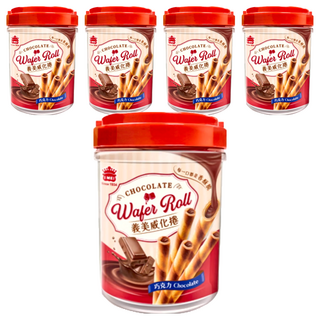 義美 威化捲輕巧桶 巧克力, 318g, 5桶