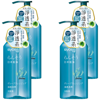 syoss 絲蘊 淨透清潤洗髮露 日本藍藻 混合型頭皮/乾枯髮 天然植物成分, 420ml, 4瓶
