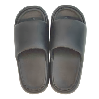 EVA踩屎感超厚休閒拖鞋 - 尺寸44-45, 典雅黑