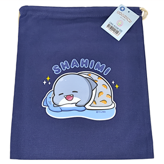 CCHING 青青文具 鯊西米 手感束口袋, 1個, 深藍色, 大