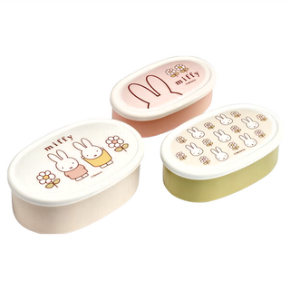 Skater MIFFY 抗菌保鮮盒 橢圓型 L(400ml) x 1 + M(280ml) x 1 + S(180ml) x 1, 3個, 1組