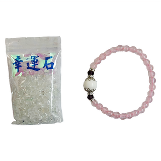 AI宝石 晶鑽粉水晶 + 白硨磲手鍊 台灣製, 5g