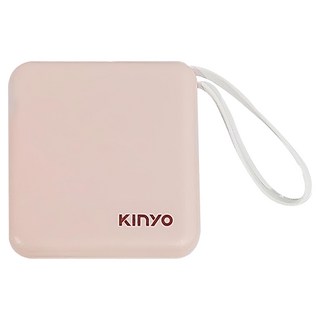 Kinyo 小方塊行動電源 5000mAh Type-C + Lightning 附Type-C充電線, KPB-2302, 粉色